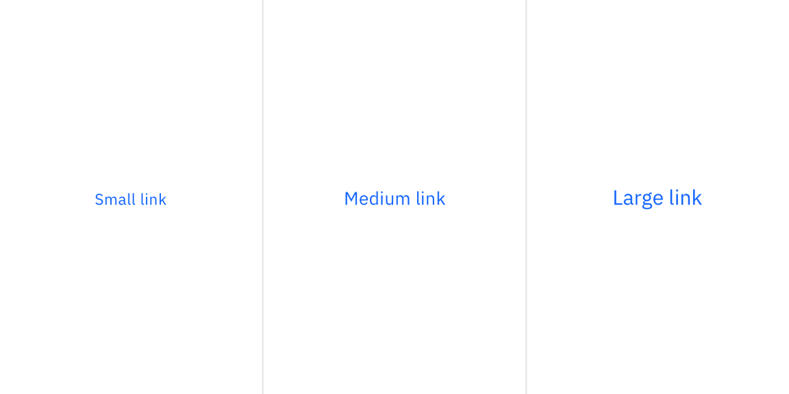 Examples of link sizes Examples of link sizes